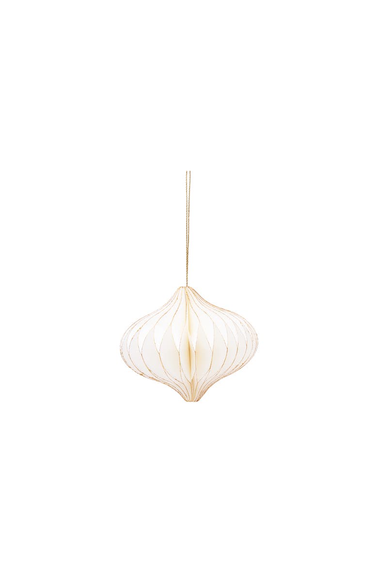 Honeycomb Paper White Christmas Tree Ornament, Main, color, White