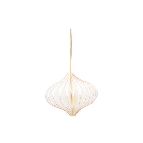 Honeycomb Paper White Christmas Tree Ornament
