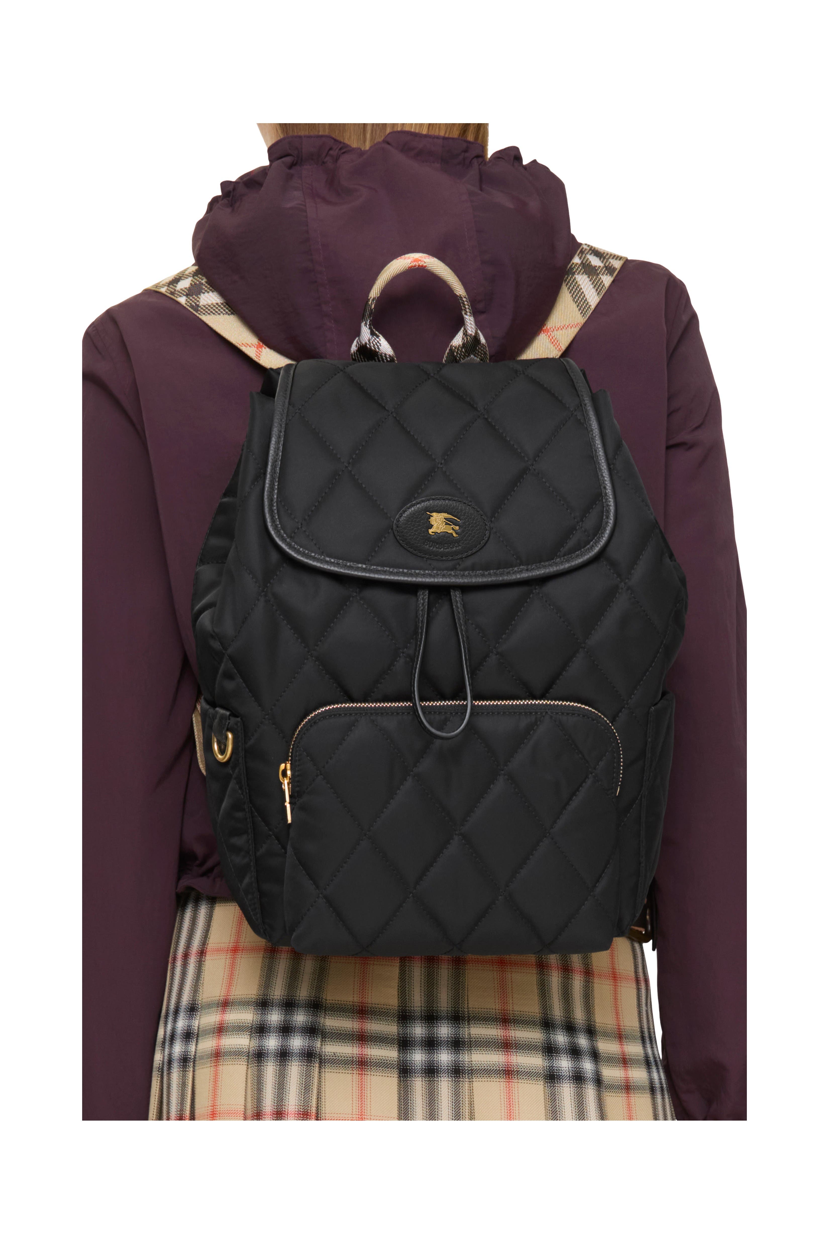 Burberry Horseshoe Backpack, Alternate, color, Black