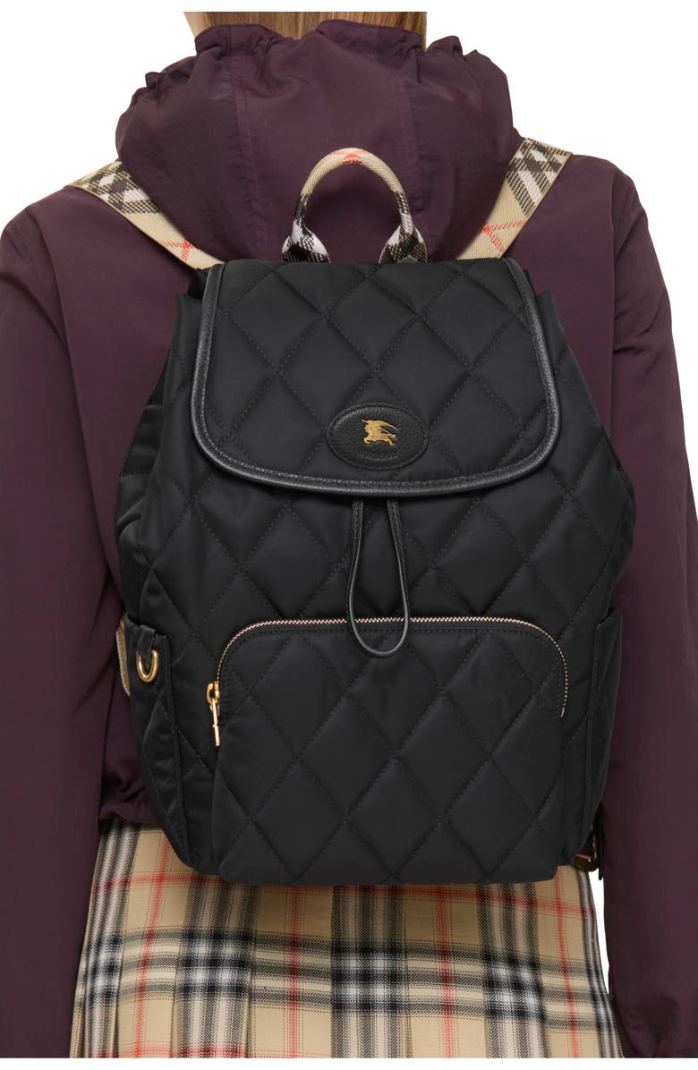 Burberry Horseshoe Backpack, Alternate, color, Black