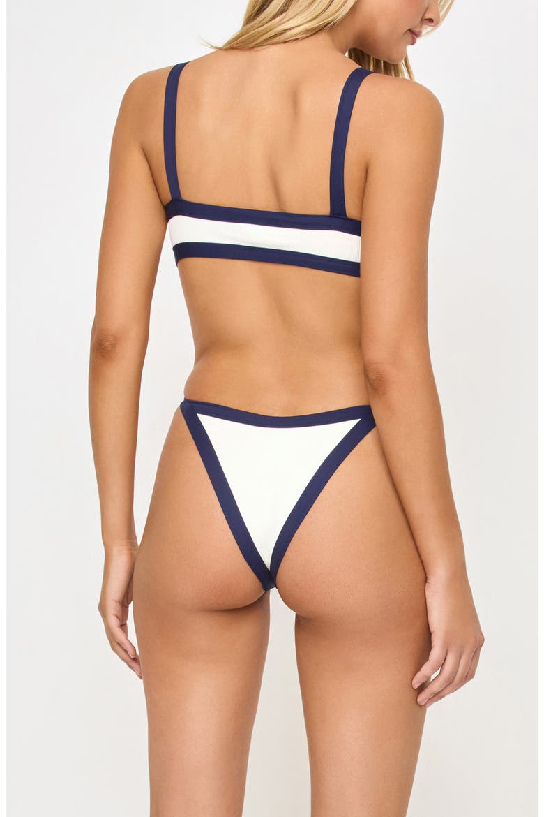 Taylor Rib Bikini Top, Alternate, color, MIDNIGHT/ CREAM