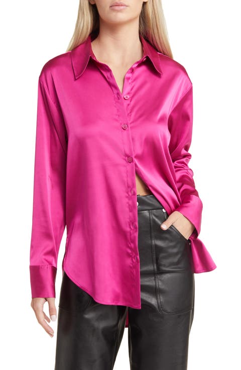 Satin Button-Up Shirt