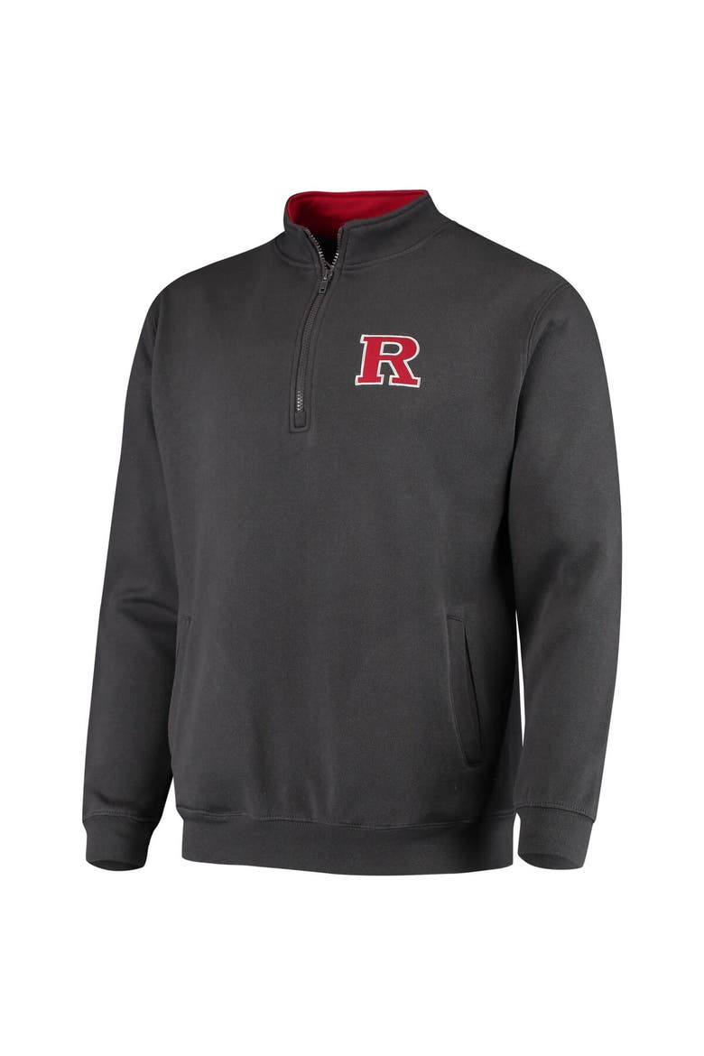 Men's Colosseum Charcoal Rutgers Scarlet Knights Tortugas Logo Quarter-Zip Jacket, Alternate, color, Charcoal