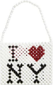 Susan Alexandra I LOVE NY Beaded Top Handle Bag
