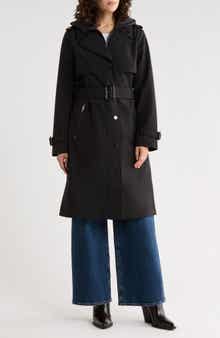 Belted Water Resistant Raincoat with Bib