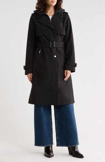 Belted Water Resistant Raincoat with Bib