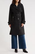 BCBGeneration Belted Water Resistant Raincoat with Bib