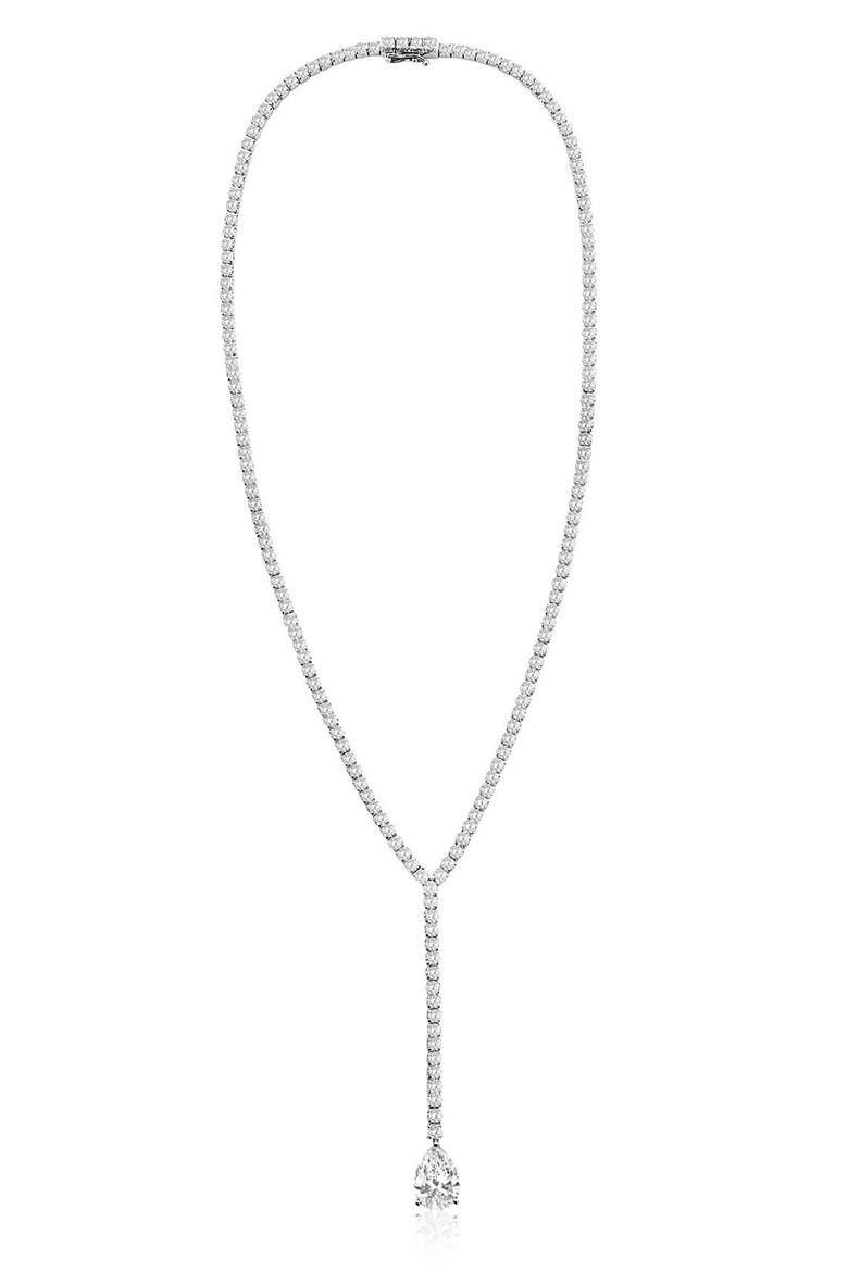 Gala Lariat Tennis Necklace, Alternate, color, WHITE