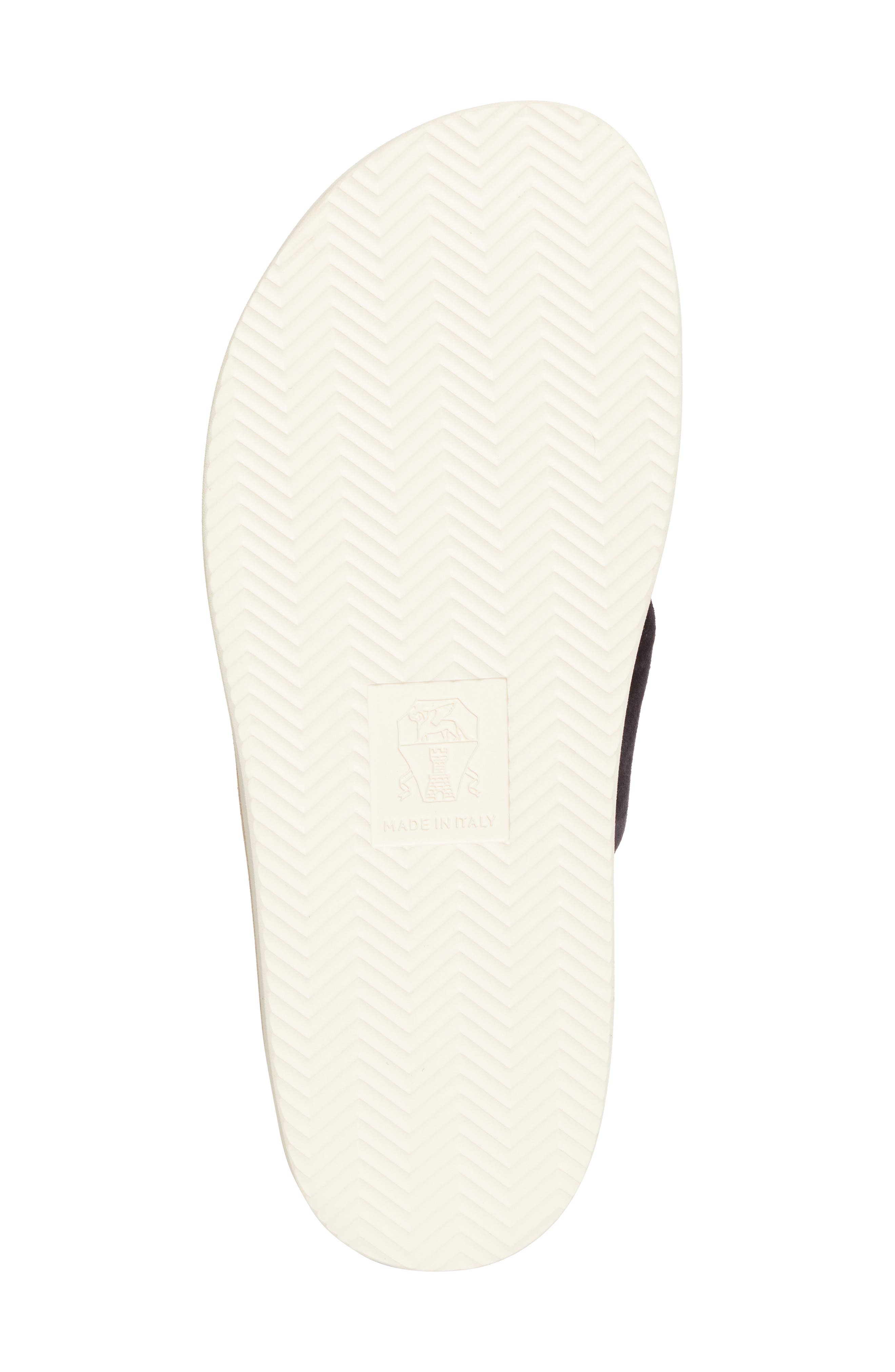 Brunello Cucinelli Cross Strap Suede Slide Sandal, Alternate, color, Chh10 Dark Blue