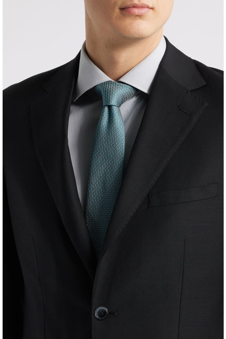 Matteo Slim Fit Black Wool Suit, Alternate, color, BLACK