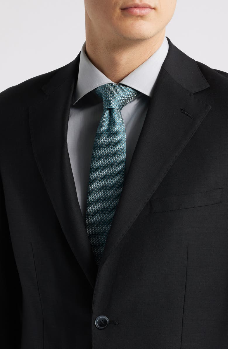 ZANETTI Matteo Slim Fit Black Wool Suit, Alternate, color, Black