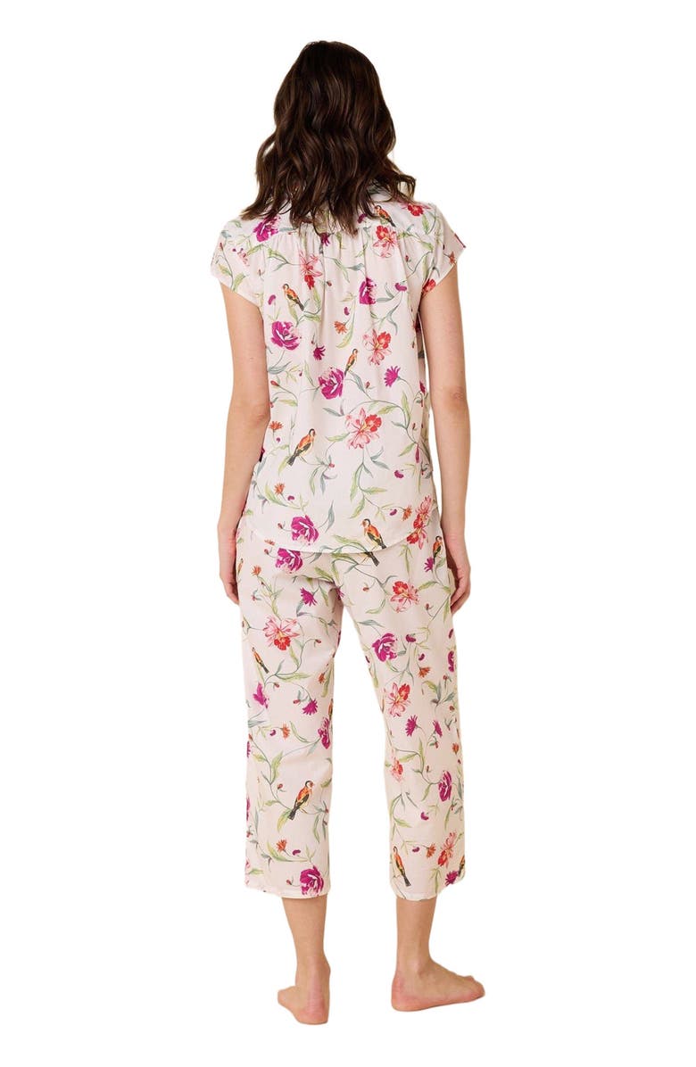 The Cat's Pajamas Luxe Pima Capri Print Set, Alternate, color, Rosa & Bird