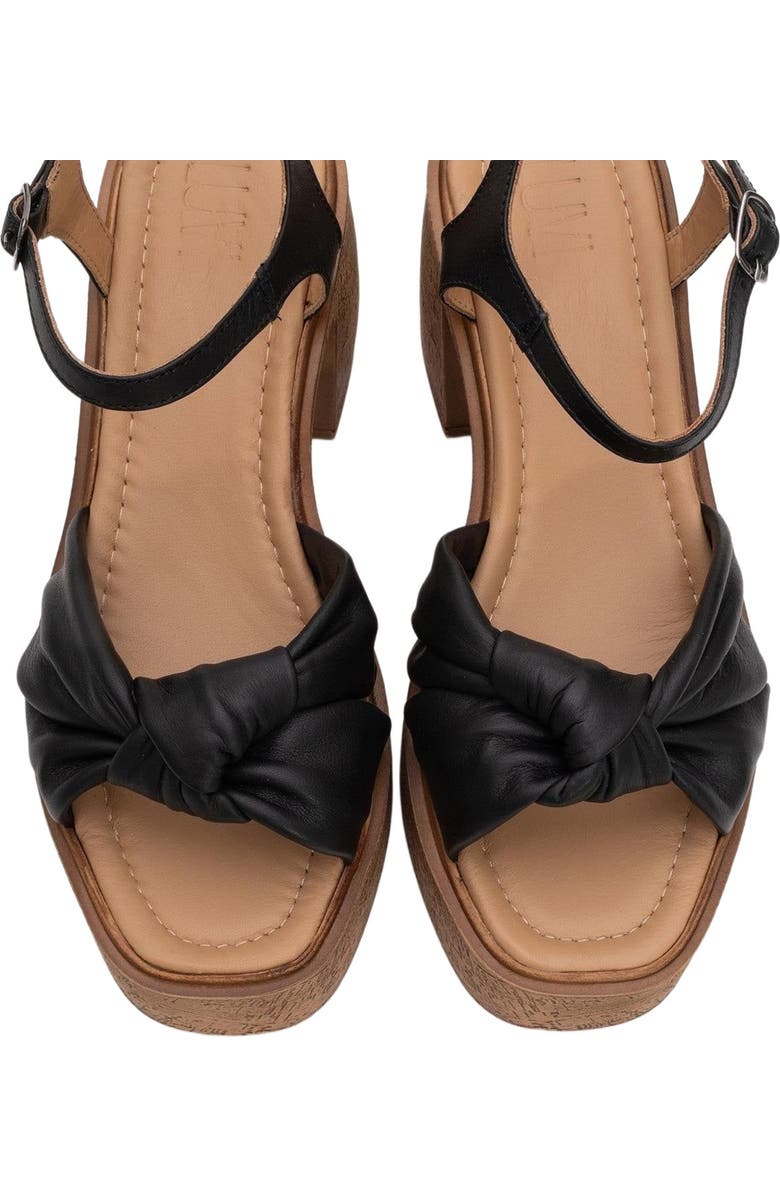 Forever & Always Shoes Tily Platform Wedge Leather Sandal, Alternate, color, Black Leather