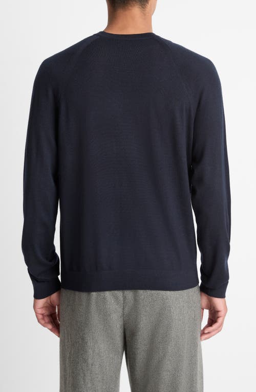 Vince Merino Wool & Cashmere Crewneck Sweater In Blue