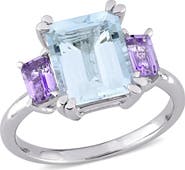 Julianna B. Aquamarine & Rose de France 3-Stone Ring