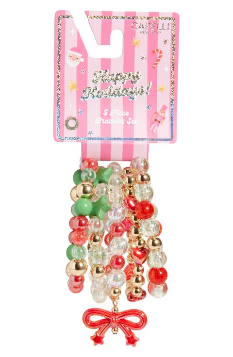 Kids' 5-Piece Holiday Bracelet Set