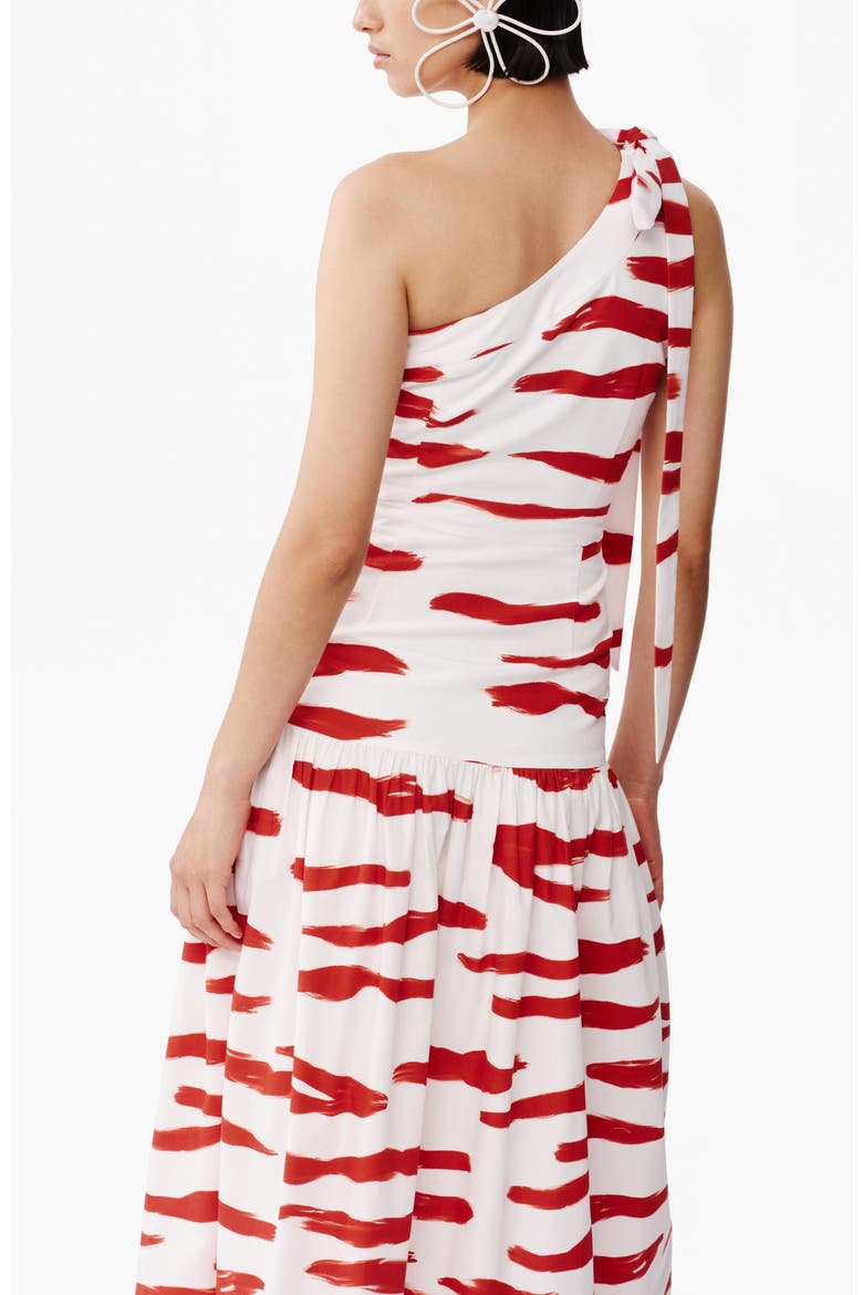 Palma Tied One-Shoulder Cotton Maxi Dress, Alternate, color, Litoral Rojo