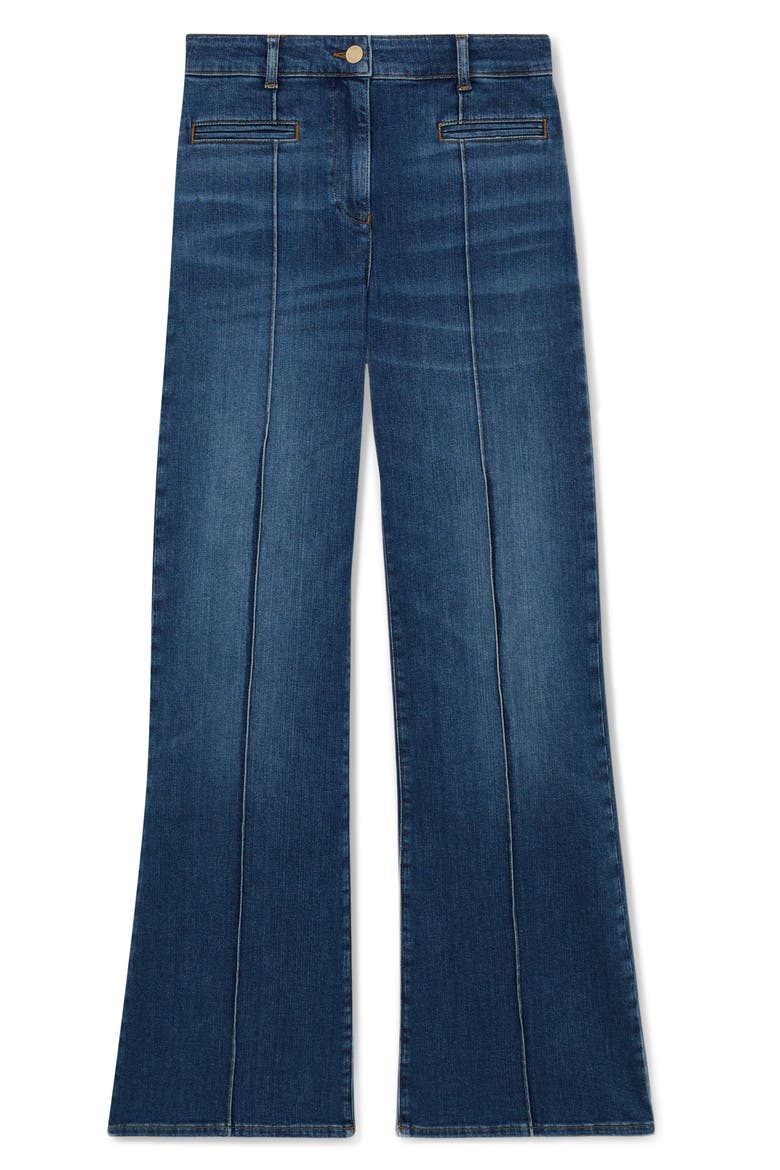 Claude Flare Jeans, Alternate, color, MID BLUE