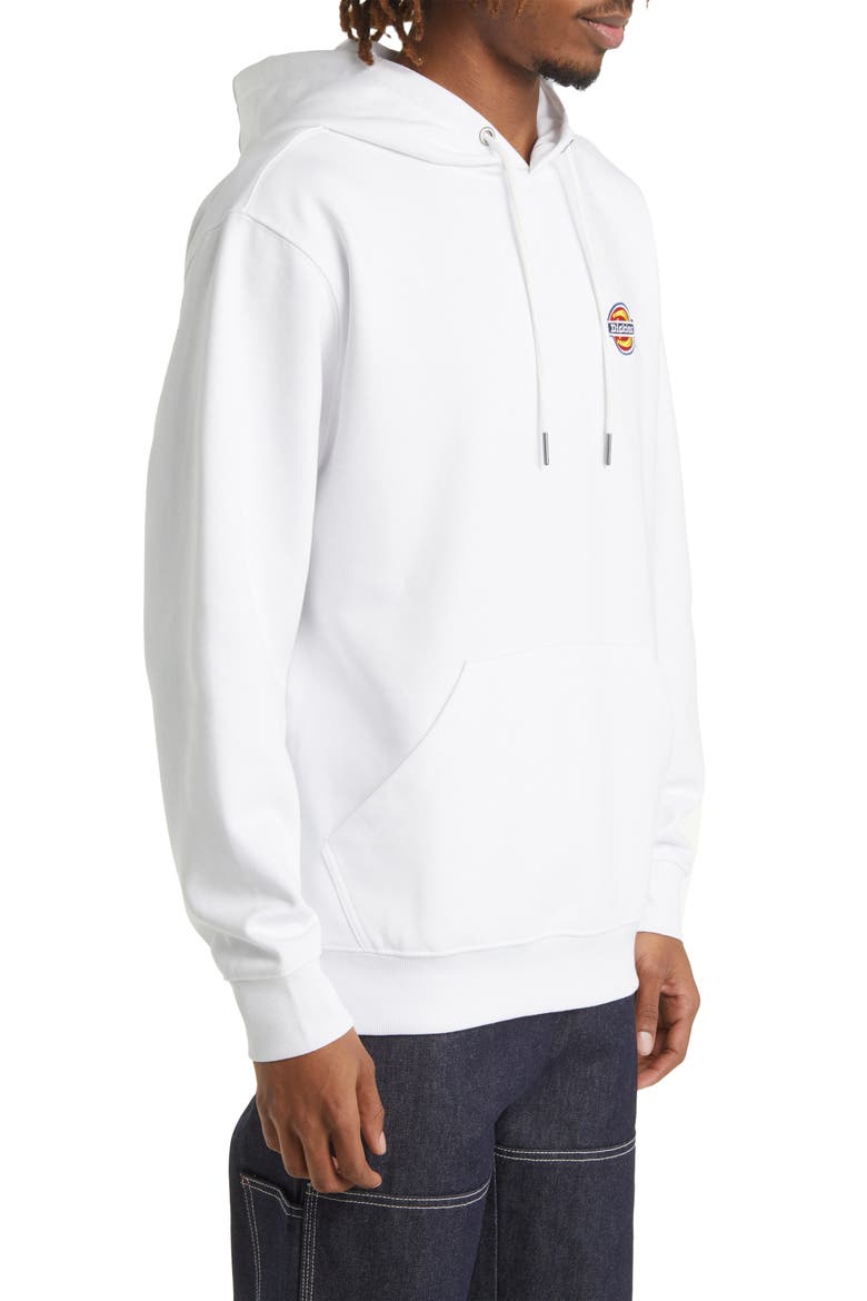 Embroidered Logo Fleece Hoodie, Alternate, color, WHITE