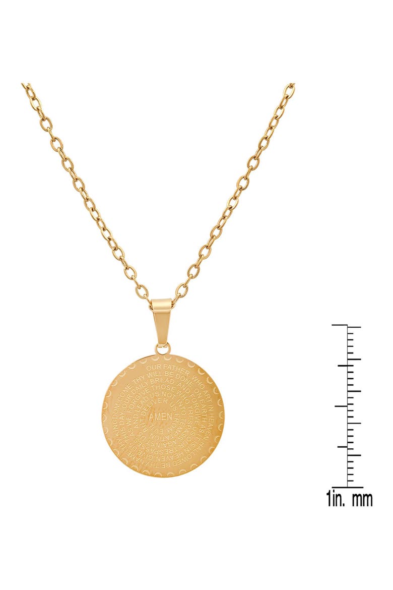 Lord's Prayer 18k Gold Plated Medallion Pendant Necklace, Alternate, color, GOLD