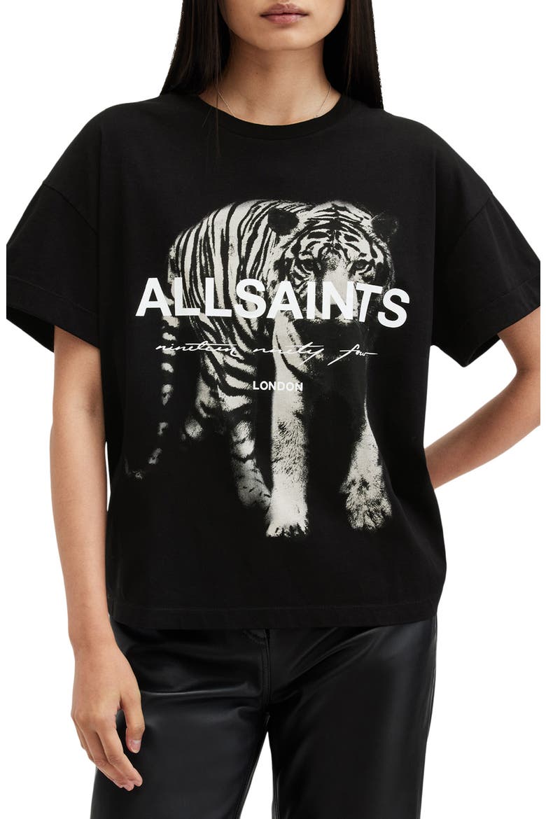 Kit Briar Tiger Cotton Graphic T-Shirt, Main, color, BLACK