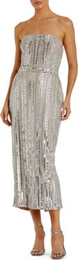 Mac Duggal Embellished Strapless Column Dress