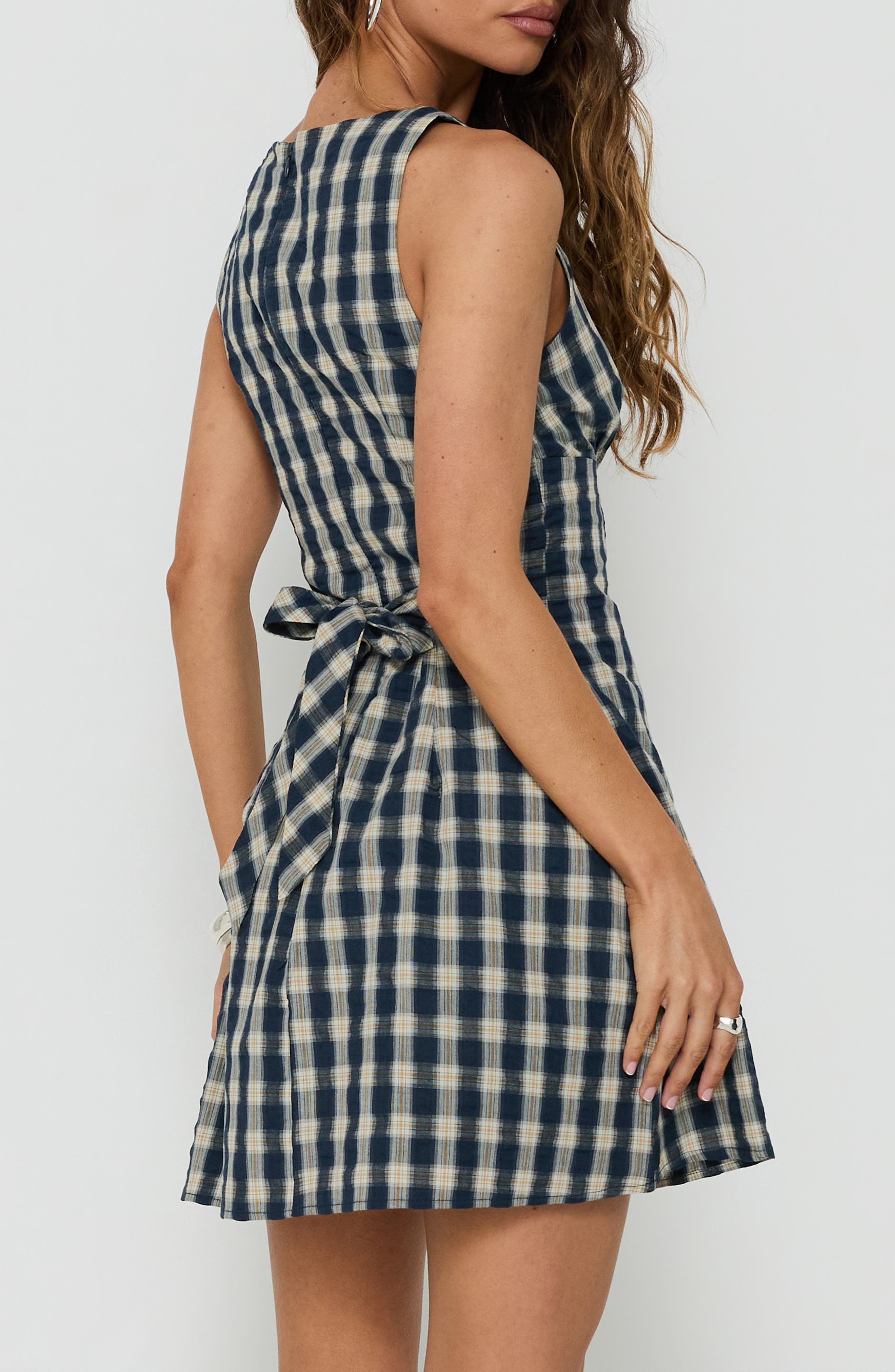 Princess Polly Sweet Somethings Check Cotton Minidress (Women) | Nordstrom