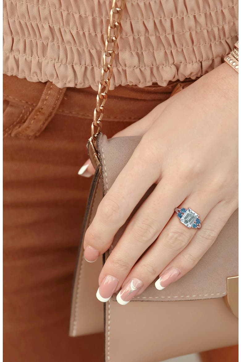 Aquamarine, London Blue Topaz & Diamond Ring, Alternate, color, BLUE