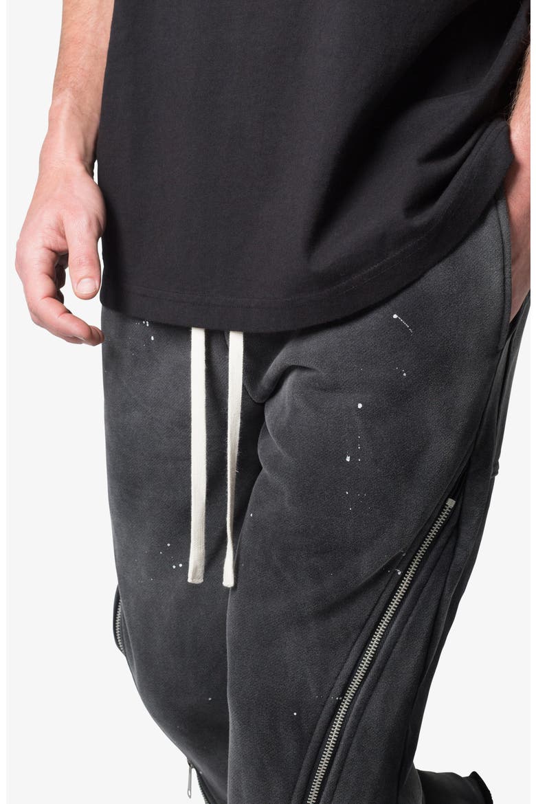 Zip Flare Leg Sweatpants, Alternate, color, VINTAGE BLACK
