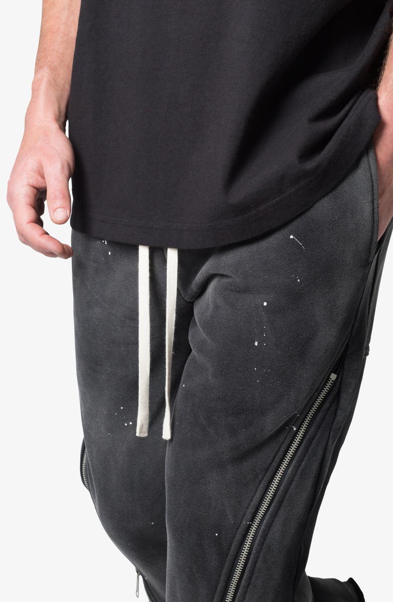 mnml Zip Flare Leg Sweatpants, Alternate, color, Vintage Black