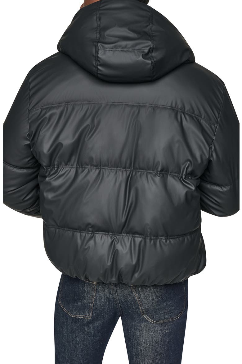 Water Resistant Hooded Puffer Jacket, Alternate, color, BLACK