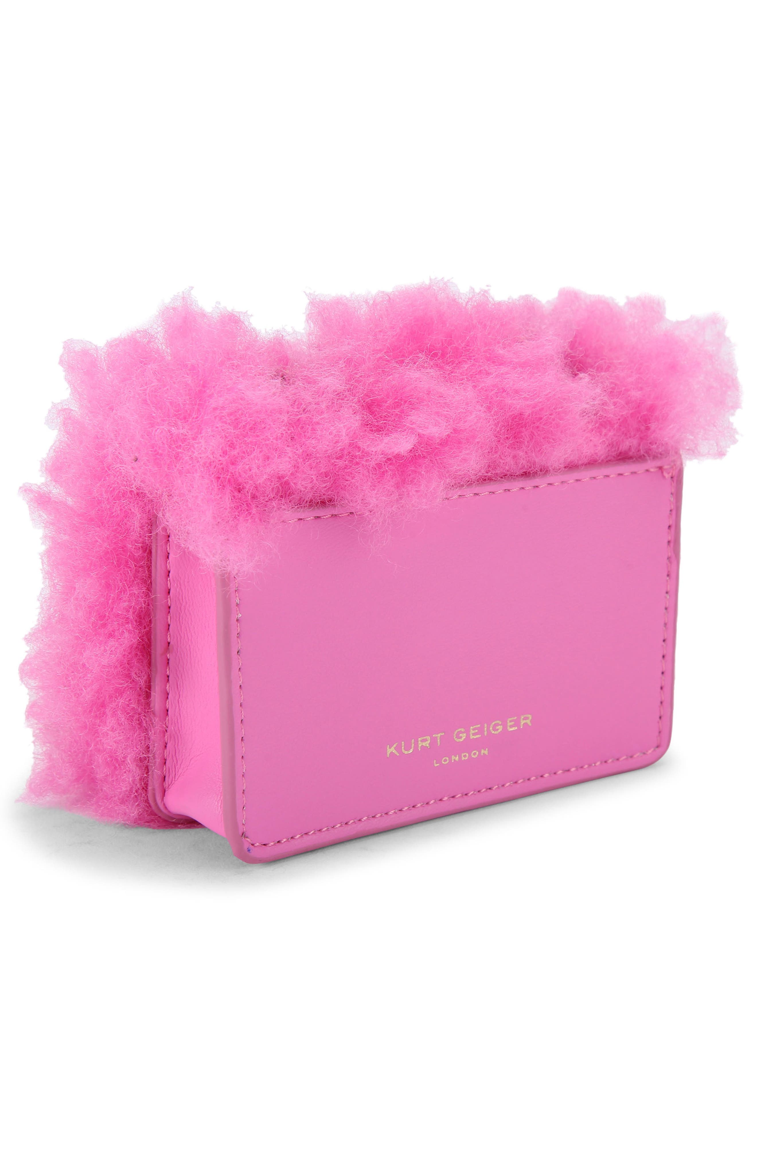 Kurt Geiger London Micro Kensington Faux Fur Crossbody Bag, Alternate, color, 