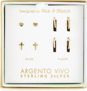 ARGENTO VIVO Pack of Four Assorted Stud & Hoop Earrings