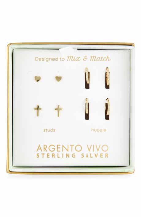 ARGENTO VIVO Pack of Four Assorted Stud & Hoop Earrings