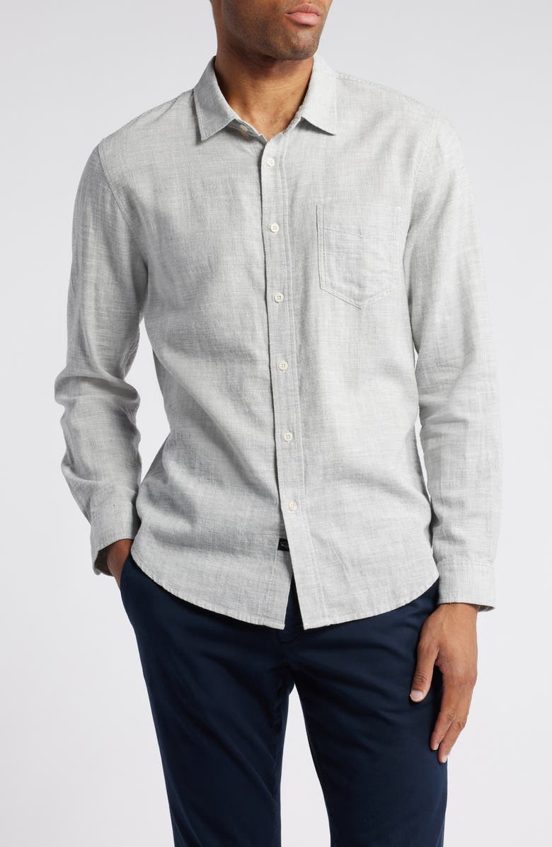 Rails Wyatt Crosshatch Button-Up Shirt, Main, color, Platinum Etch