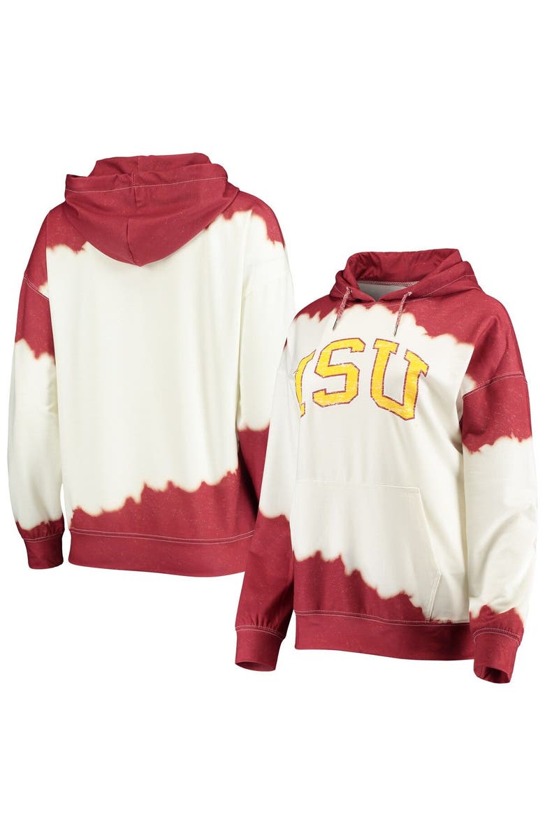 GAMEDAY COUTURE Women's Gameday Couture White/Cardinal Iowa State Cyclones For the Fun Double Dip-Dyed Pullover Hoodie, Alternate, color, White