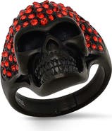 STEELTIME Men's Pavé Skull Ring