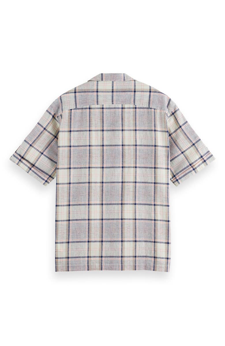 Scotch & Soda Short Sleeve Organic Cotton & Linen Button-Up Camp Shirt, Alternate, color, 