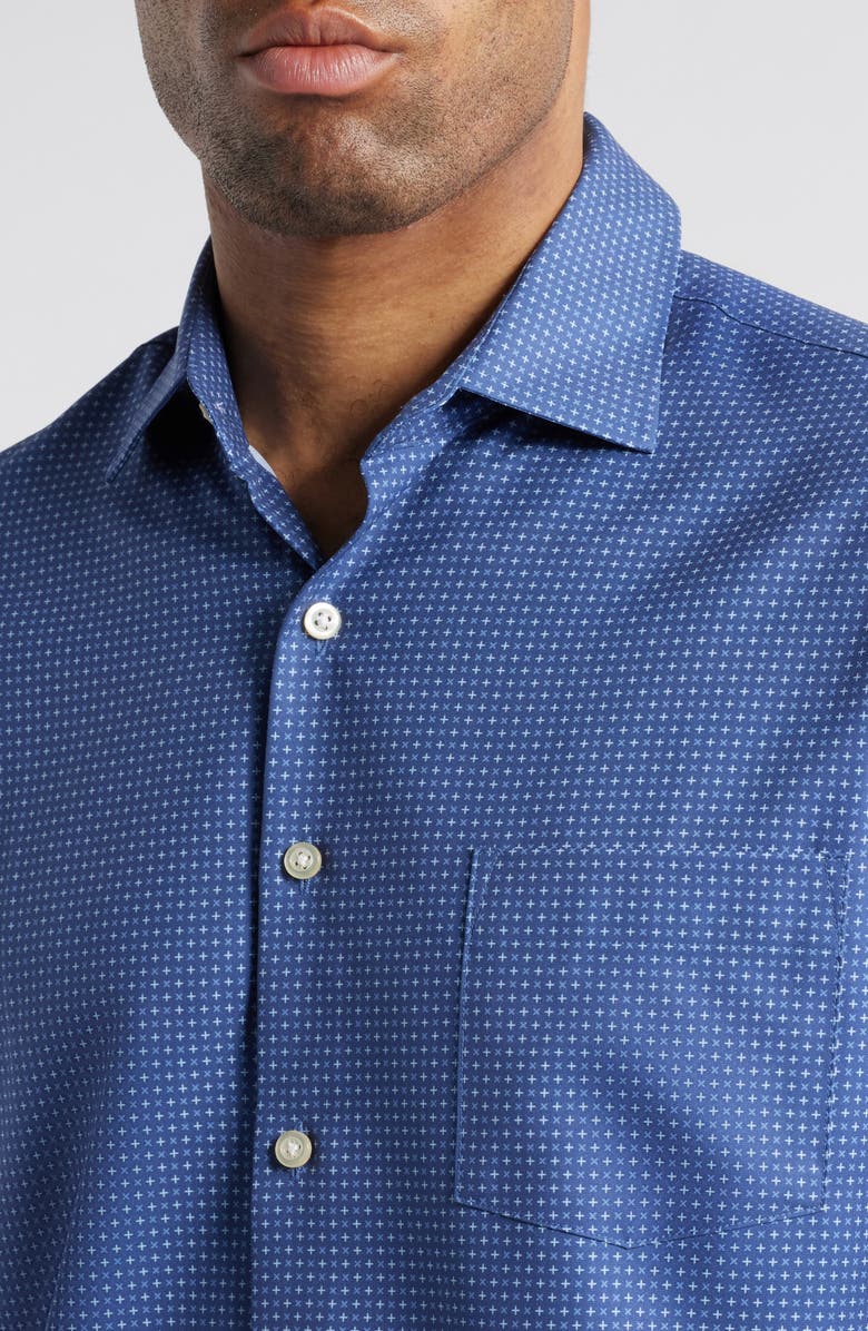 Peter Millar Winnipeg Performance Poplin Button-Up Shirt, Alternate, color, Azurite