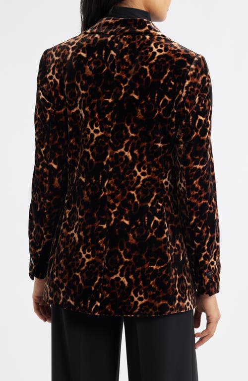 Anne Klein Print One-button Blazer In Brown