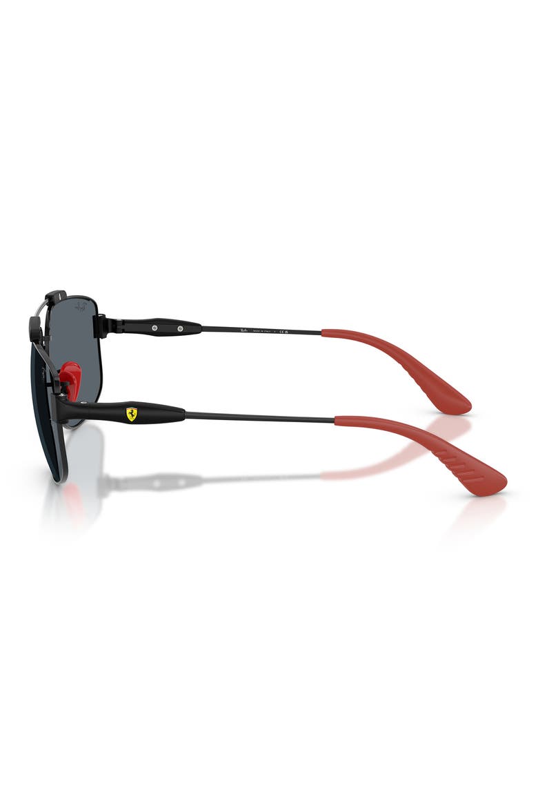 x Scuderia Ferrari 58mm Square Sunglasses, Alternate, color, BLACK / BLUE
