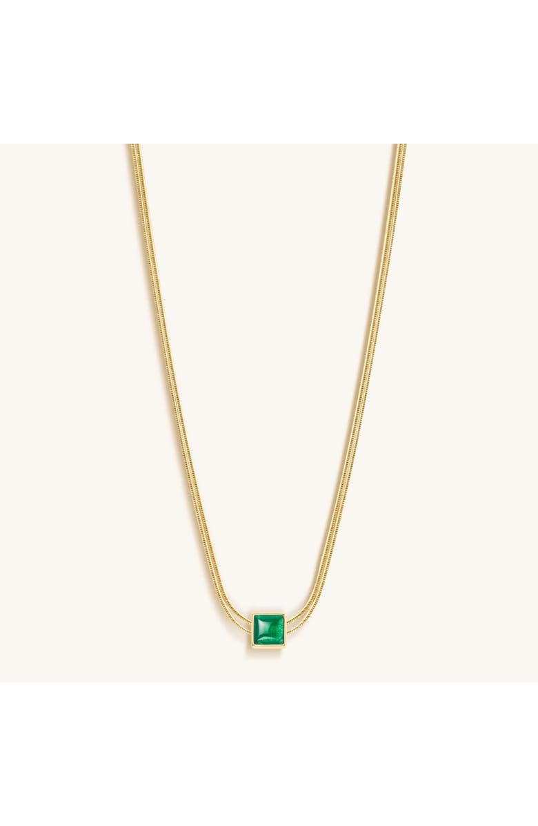 Karma and Luck Devote & Achieve - Emerald Evil Eye May Birthstone Necklace, Alternate, color, Gold/Green