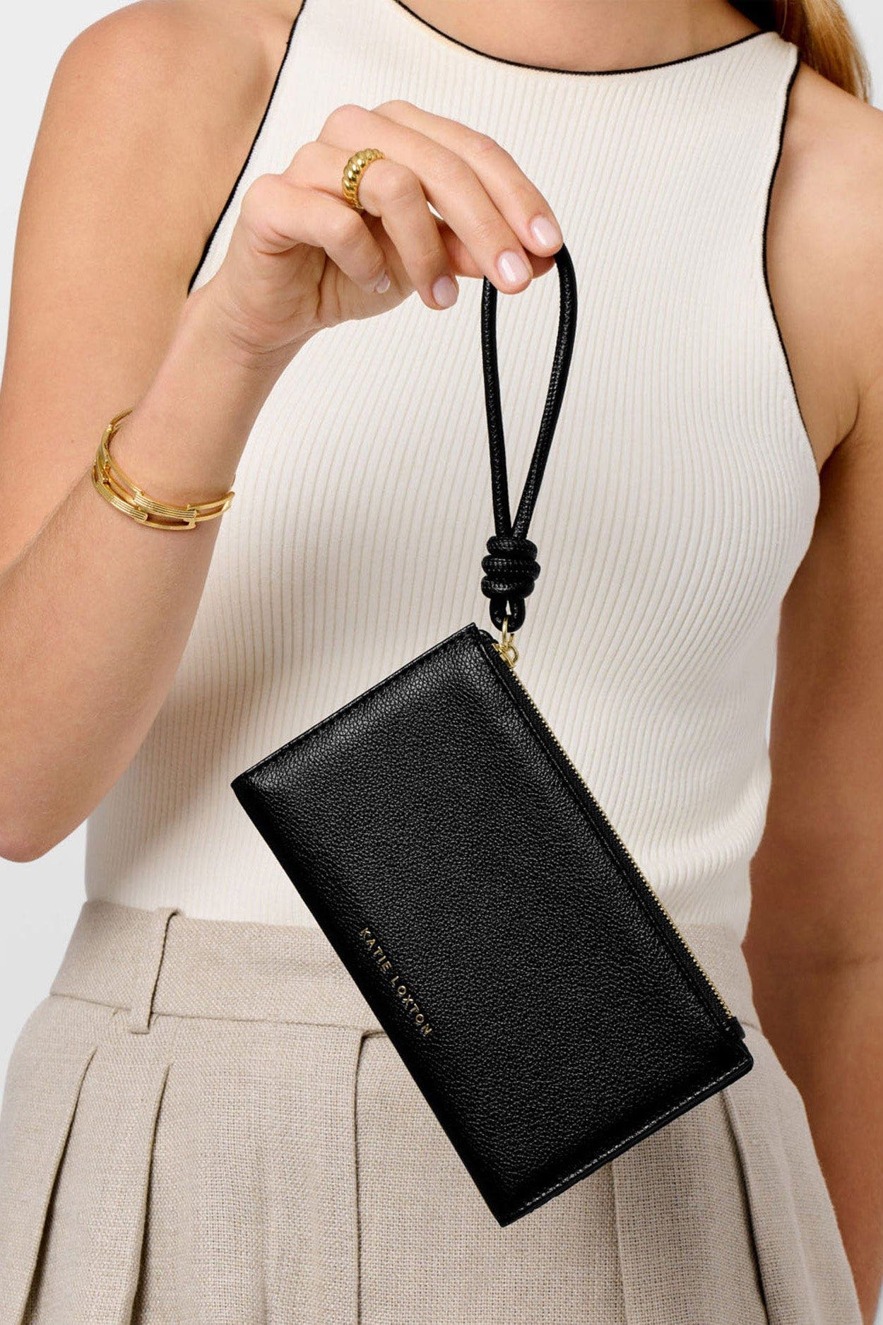 Katie Loxton Asha Fold-Out Wristlet, Alternate, color, Black