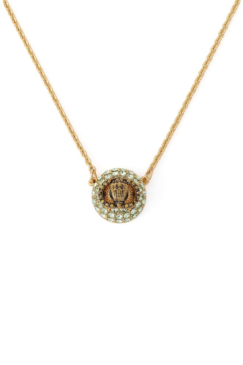 Eagle Pave Dome Pendant Necklace, Alternate, color, GREEN