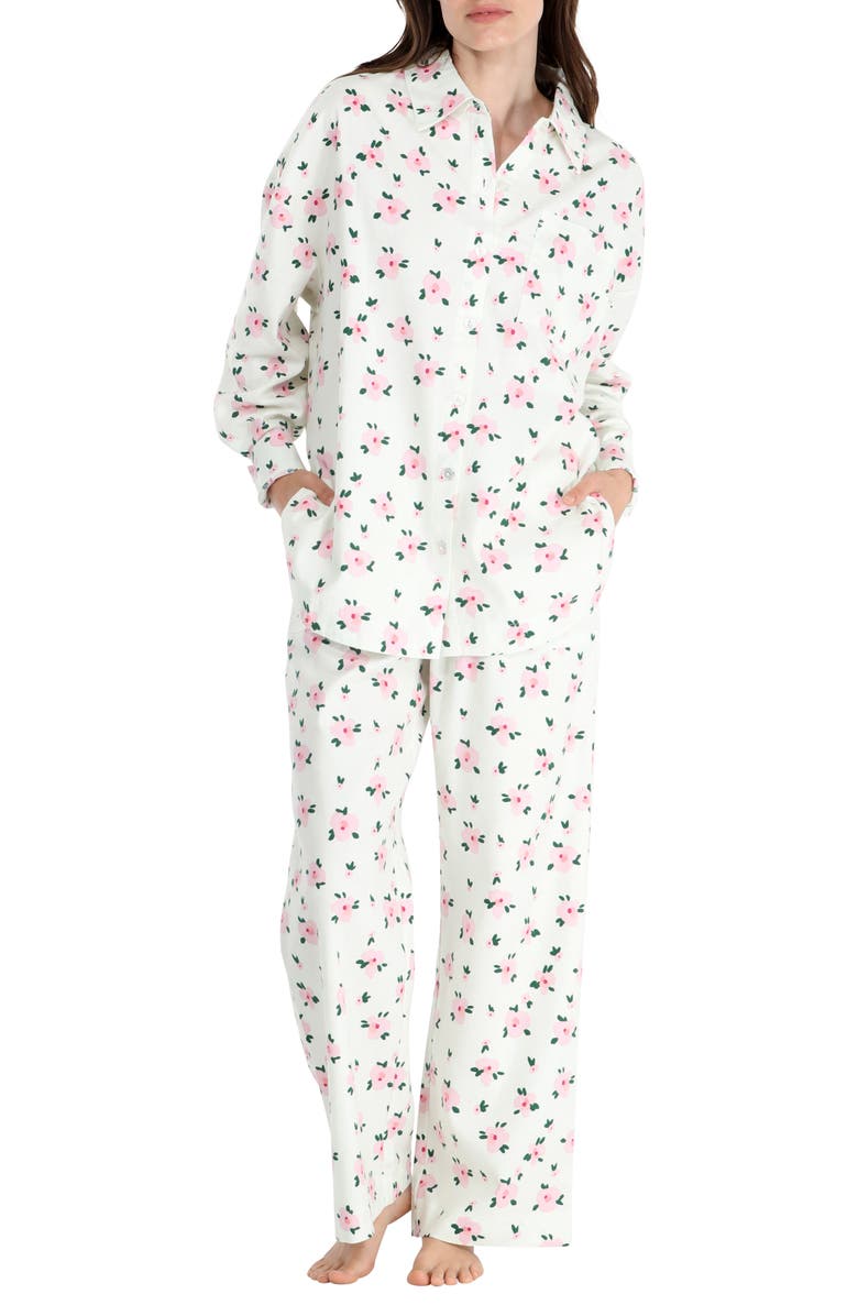 Honeydew Golden Hour Cotton Twill Pajamas, Main, color, 