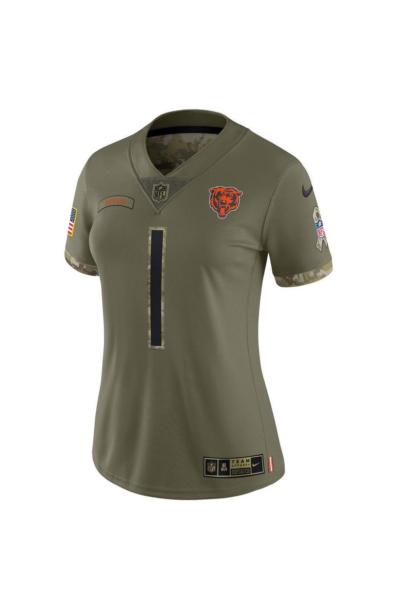 Nike Women's Nike Justin Fields Olive Justin Fields 2022 Salute To Service Limited Jersey, Alternate, color,