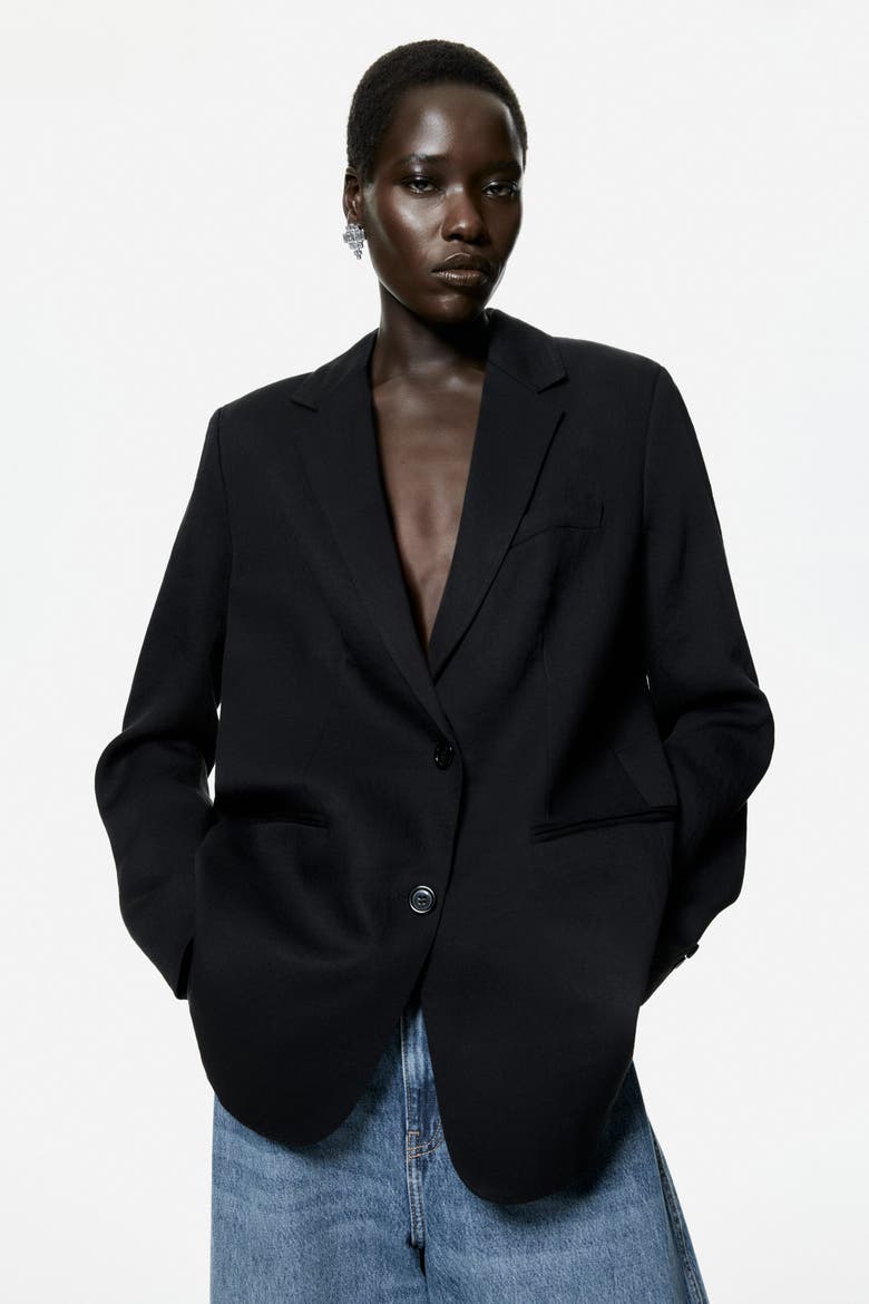 Single-breasted Blazer, Alternate, color, Black