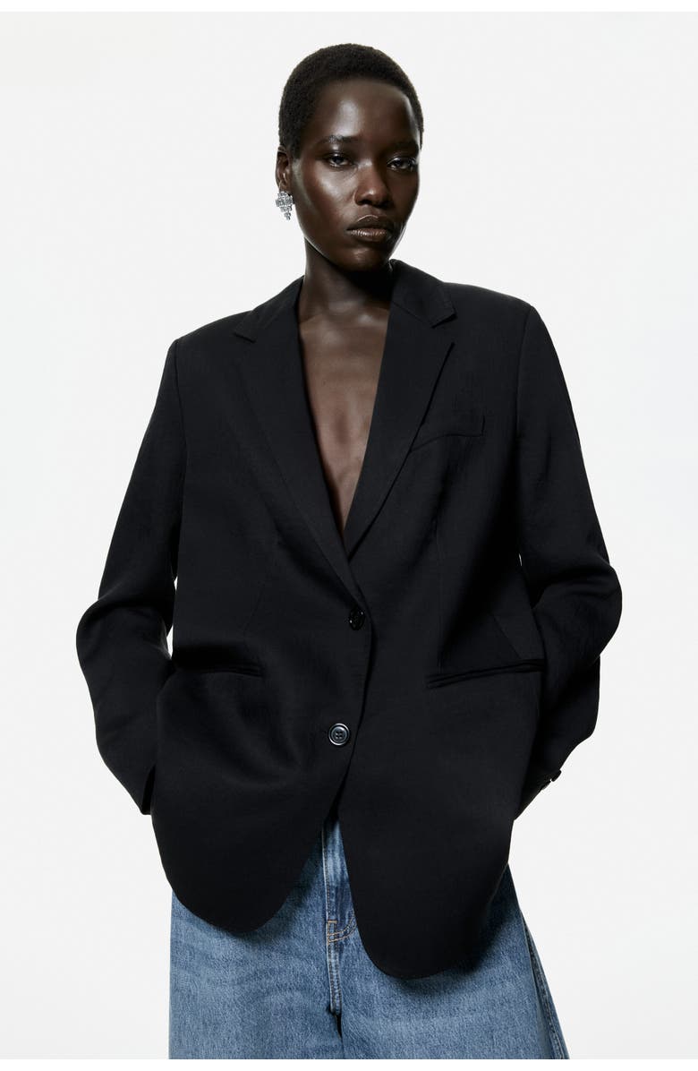 H&M Single-breasted Blazer, Alternate, color, Black