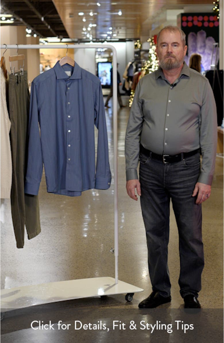 Slim Fit Brown Mélange Wool Dress Shirt, sales video thumbnail