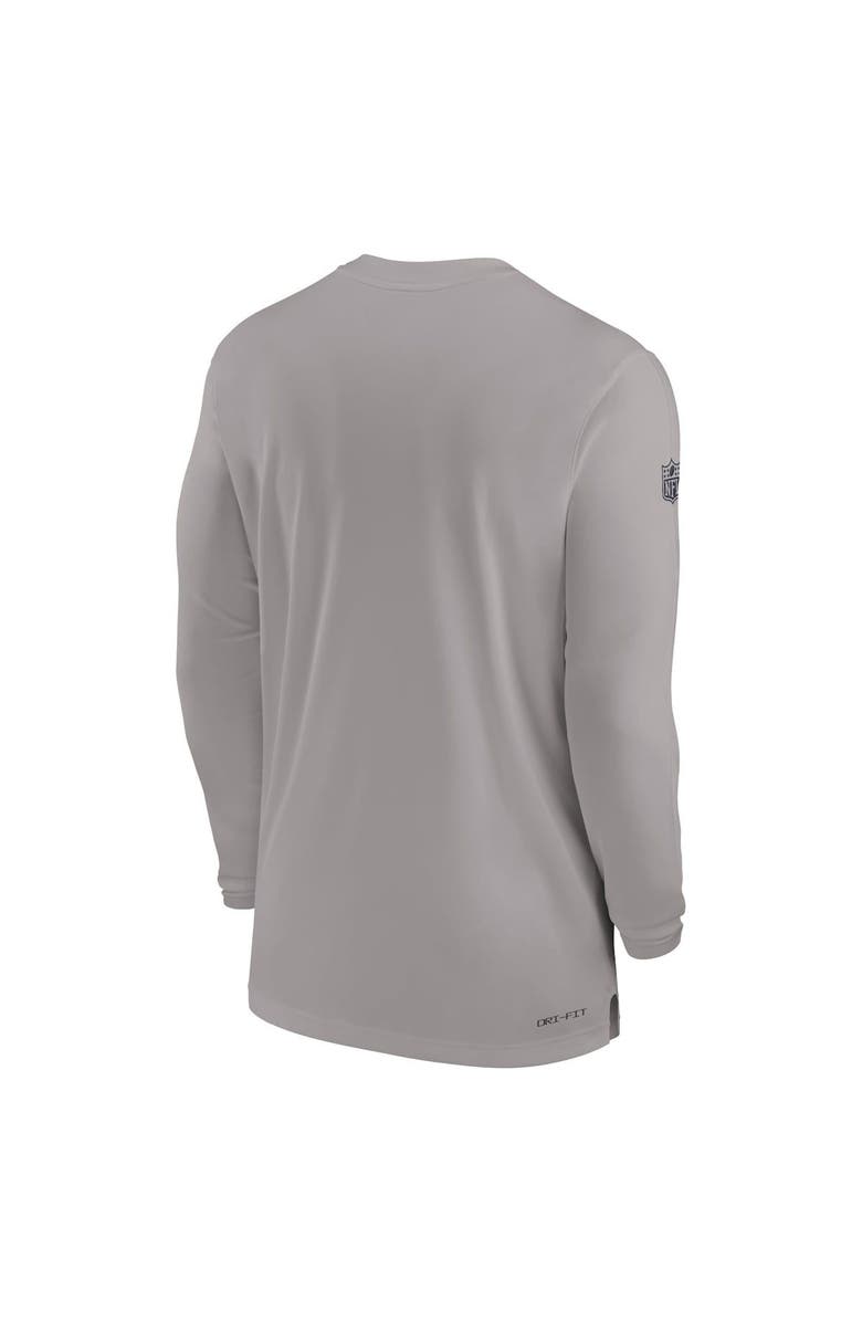 Nike Men's Nike Gray New England Patriots Sideline Coach Performance Long Sleeve T-Shirt, Alternate, color, Gray